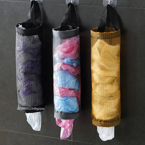Plastic shopping bag holder