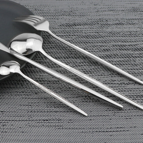 Black Handle Golden Cutlery Set