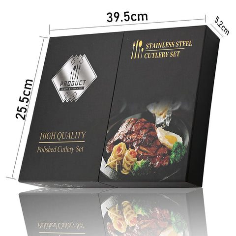 Black Handle Golden Cutlery Set